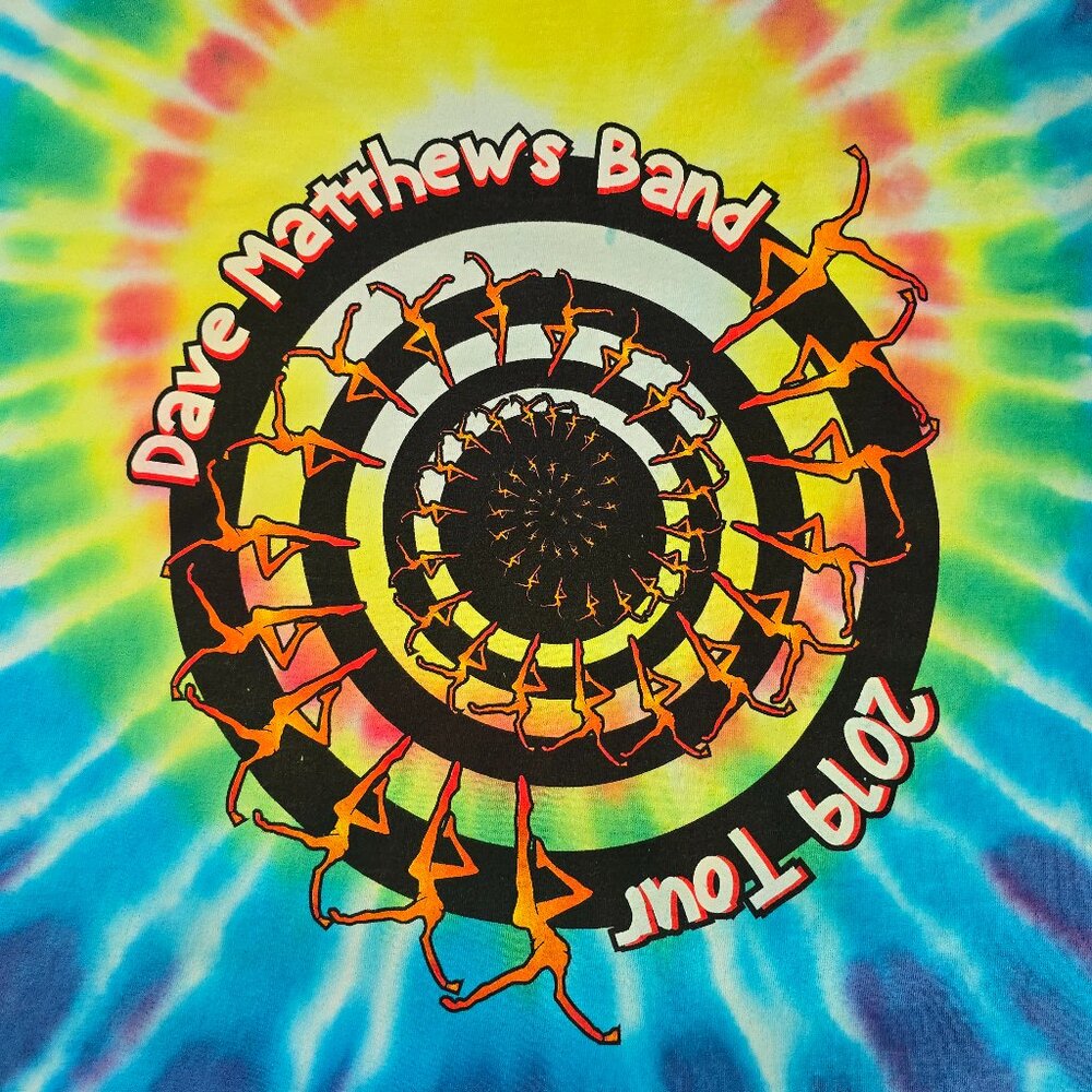 Dave Matthews Band 2019 Concert Tour Tie Dye Graphic T-Shirt Men’s Large Unisex - Picture 6 of 11